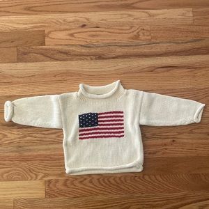 Chatham T Kids American Flag Roll Neck Sweater
